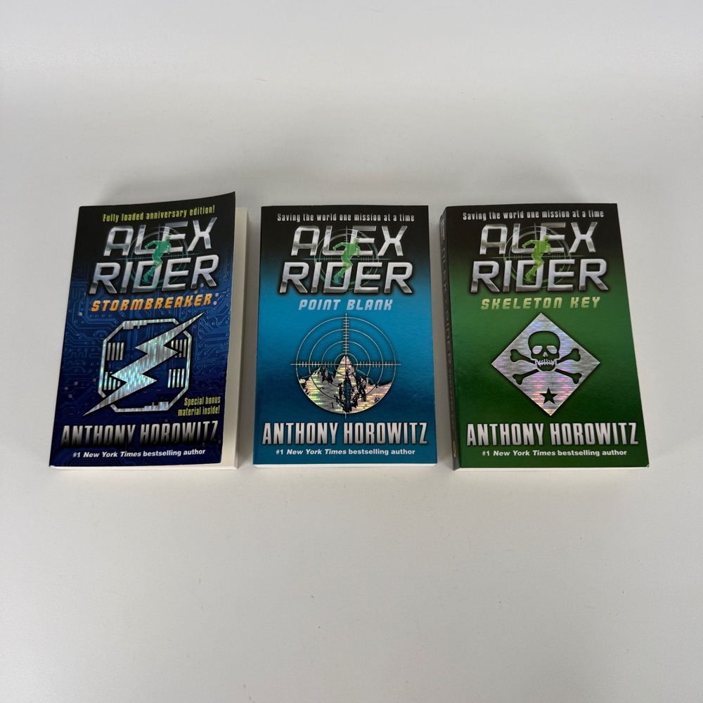 Alex Rider Series 3 Book Lot Anthony Horowitz Stormbreaker Point Blank Puffin